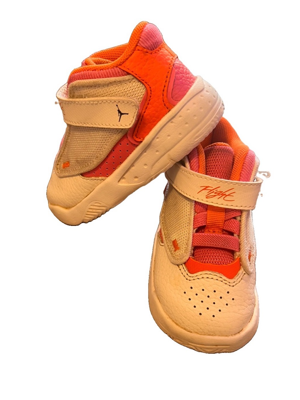 Jordan Kids White, Orange & Pink High-Top Sneakers 6C